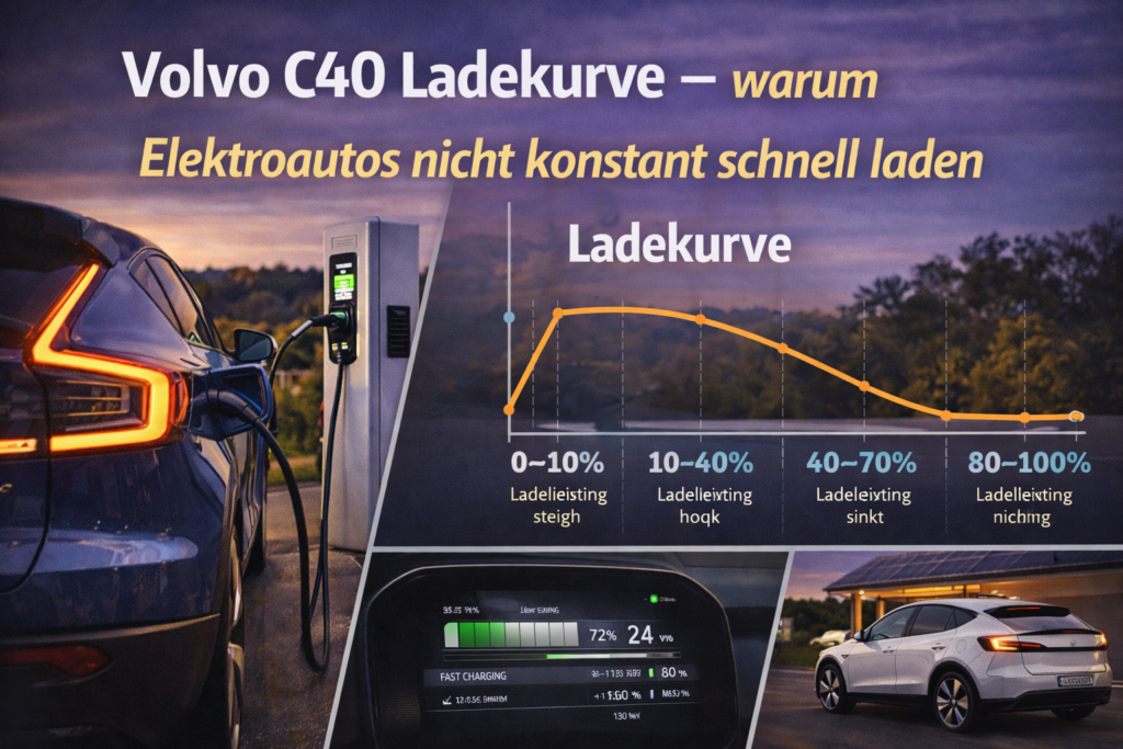 Volvo C40 Ladekurve – warum Elektroautos nicht konstant schnell laden