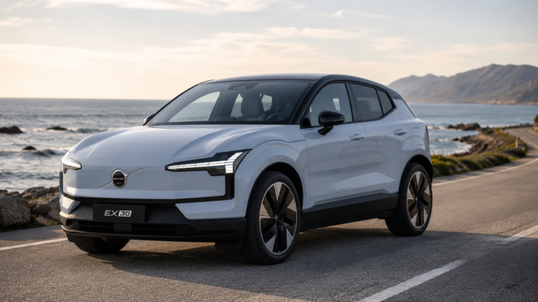 Volvo EX30 in Vapour Grey – modernes Elektro-SUV mit hoher Reichweite im Alltag.