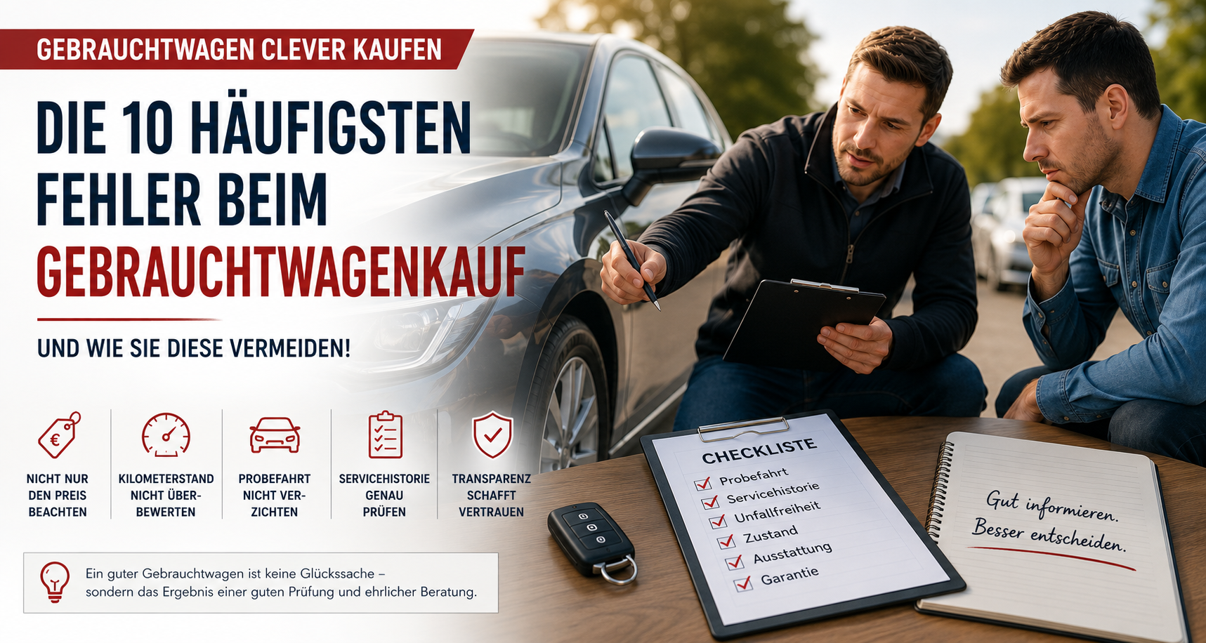 Die 10 häufigsten Fehler beim Gebrauchtwagenkauf – und wie Sie diese vermeiden
